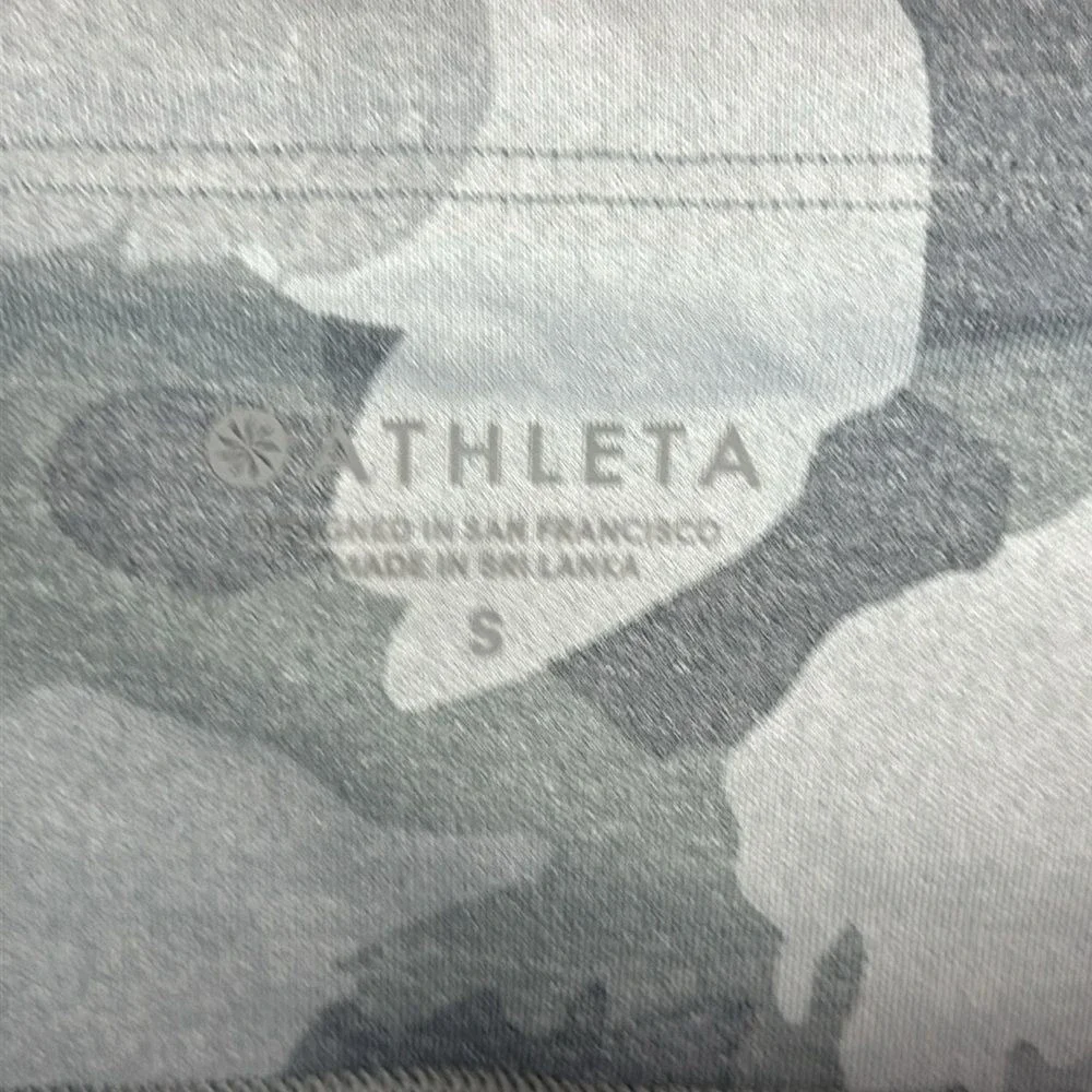 Athleta All In 7/8‎ Camo Tight Women Small Gray Yoga Leggings Pocket Wicking